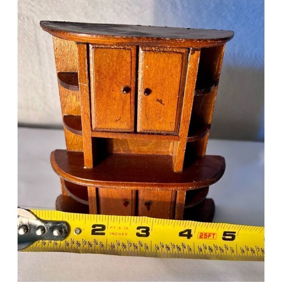 Vintage DTD Norfolk Wooden Doll Furniture -China Cabinet W Working Doors/Shelves - Picture 8 of 8